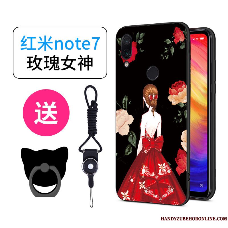 Etui Redmi Note 7 Tasker Smuk Rød, Cover Redmi Note 7 Cartoon Af Personlighed Elskeren