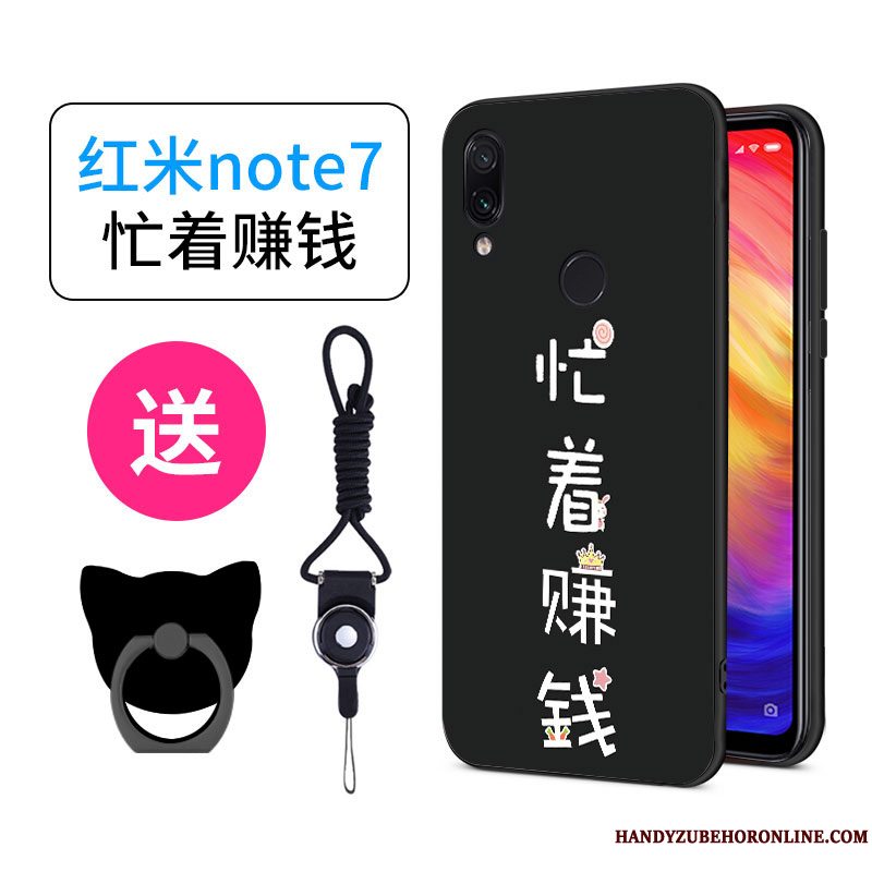 Etui Redmi Note 7 Tasker Smuk Rød, Cover Redmi Note 7 Cartoon Af Personlighed Elskeren