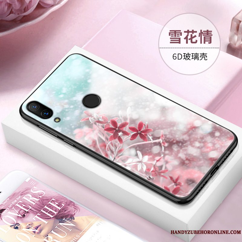 Etui Redmi Note 7 Tasker Telefonspejl, Cover Redmi Note 7 Rød Glas