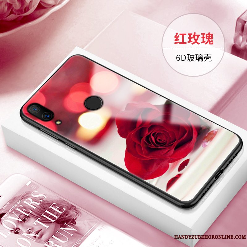 Etui Redmi Note 7 Tasker Telefonspejl, Cover Redmi Note 7 Rød Glas