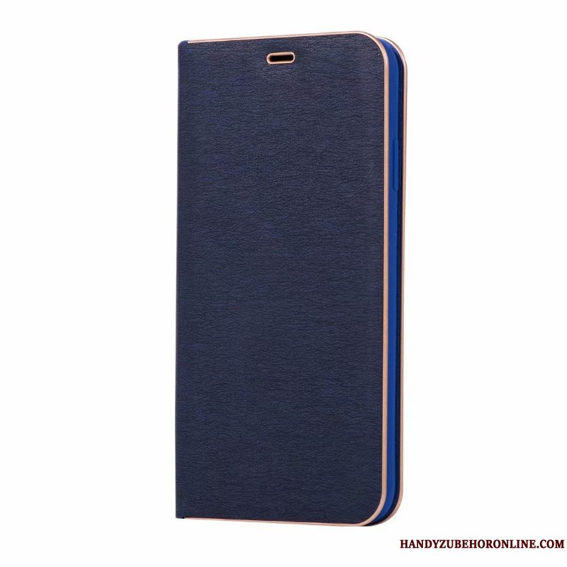 Etui Redmi Note 7 Vintage Anti-fald Simple, Cover Redmi Note 7 Læder Telefonmørkeblå