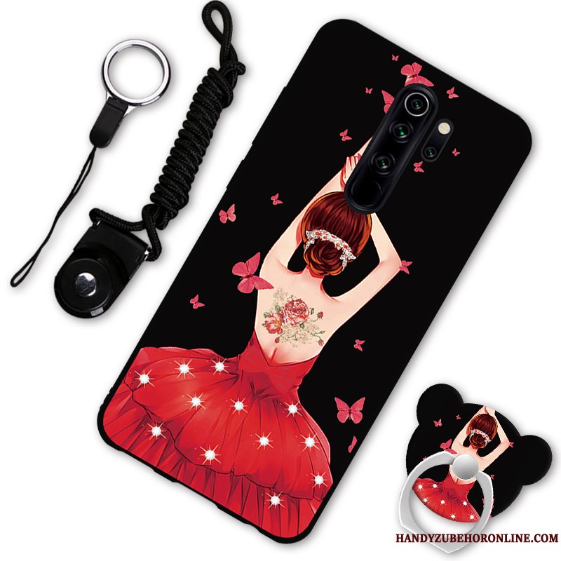 Etui Redmi Note 8 Pro Cartoon Anti-fald Elskeren, Cover Redmi Note 8 Pro Support Telefonrød