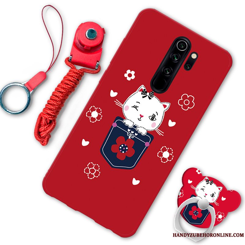 Etui Redmi Note 8 Pro Cartoon Anti-fald Elskeren, Cover Redmi Note 8 Pro Support Telefonrød