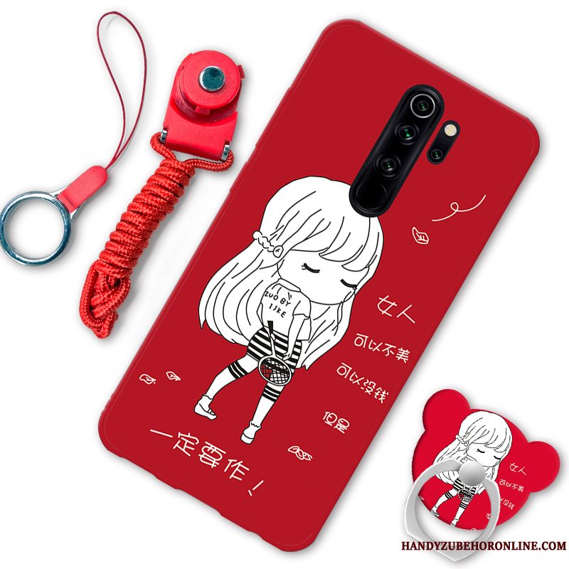 Etui Redmi Note 8 Pro Cartoon Anti-fald Elskeren, Cover Redmi Note 8 Pro Support Telefonrød