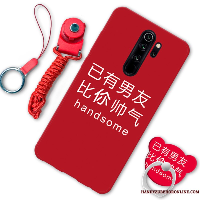 Etui Redmi Note 8 Pro Cartoon Anti-fald Elskeren, Cover Redmi Note 8 Pro Support Telefonrød