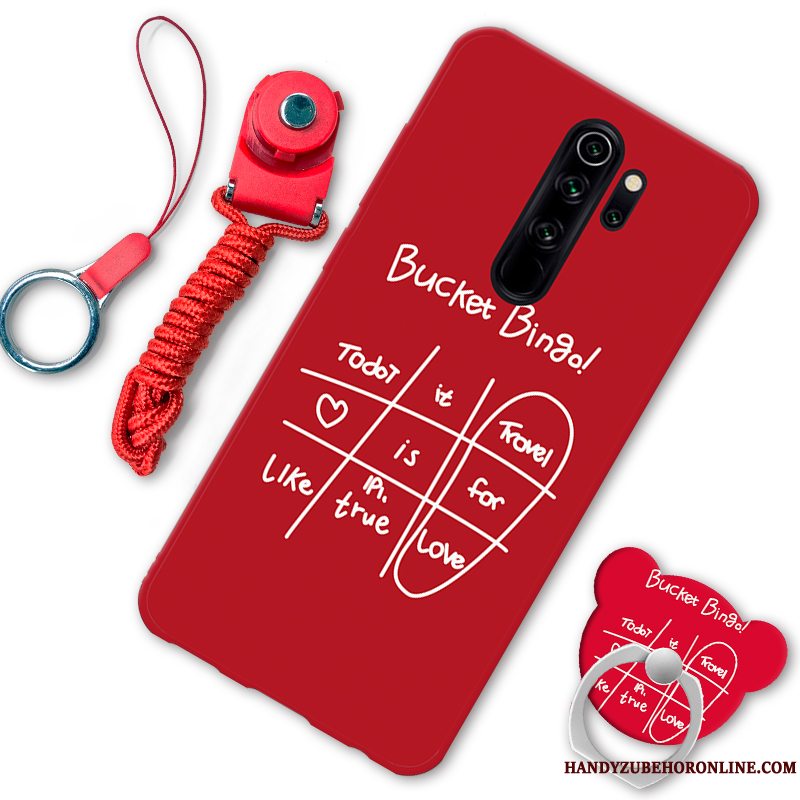 Etui Redmi Note 8 Pro Cartoon Anti-fald Elskeren, Cover Redmi Note 8 Pro Support Telefonrød