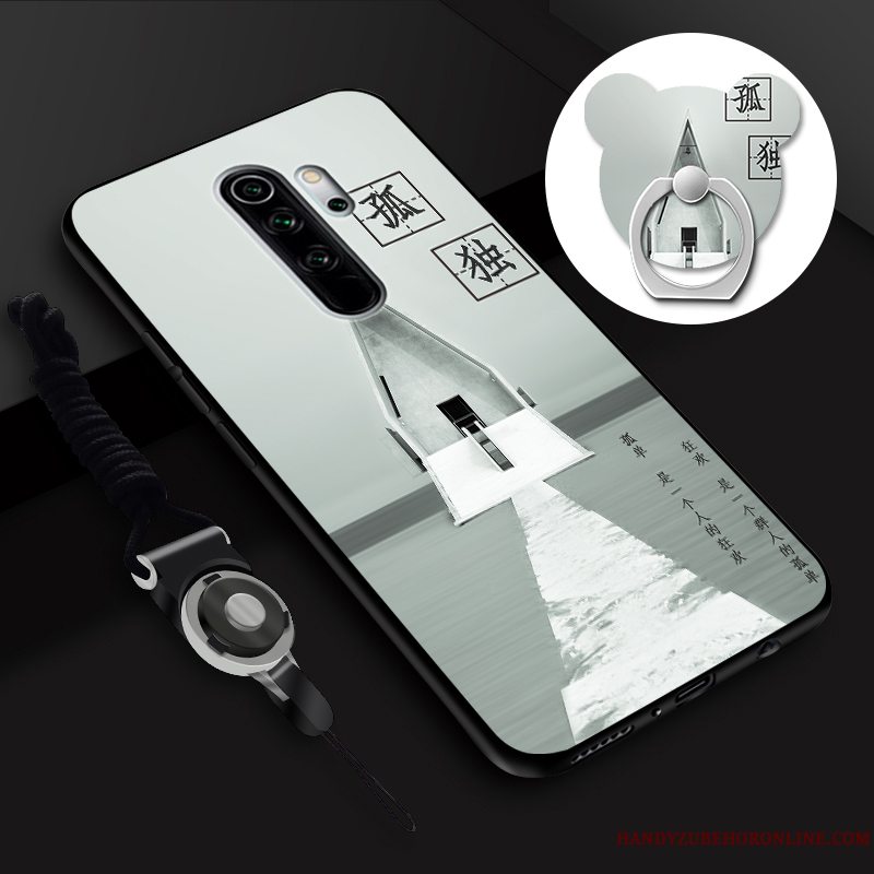Etui Redmi Note 8 Pro Cartoon Skærmbeskyttelse Hærdning, Cover Redmi Note 8 Pro Hængende Ornamenter Telefon