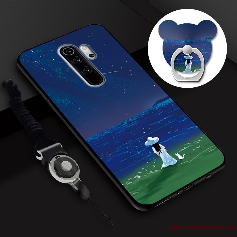 Etui Redmi Note 8 Pro Cartoon Skærmbeskyttelse Hærdning, Cover Redmi Note 8 Pro Hængende Ornamenter Telefon