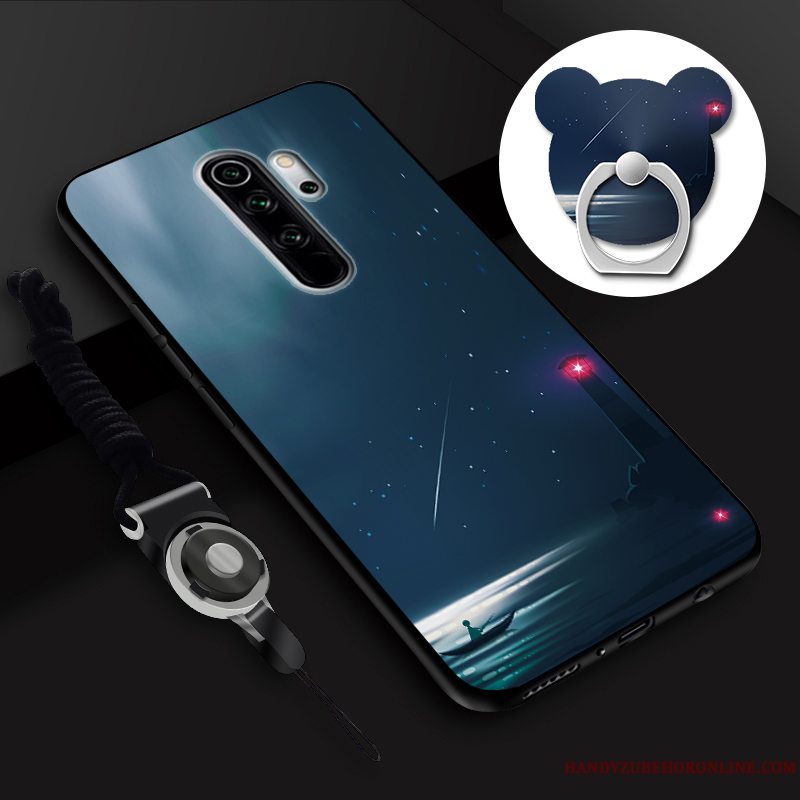 Etui Redmi Note 8 Pro Cartoon Skærmbeskyttelse Hærdning, Cover Redmi Note 8 Pro Hængende Ornamenter Telefon