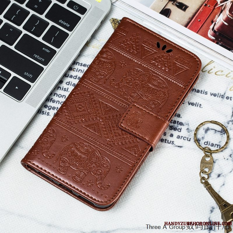 Etui Redmi Note 8 Pro Folio Business Rød, Cover Redmi Note 8 Pro Læder Stor Telefon