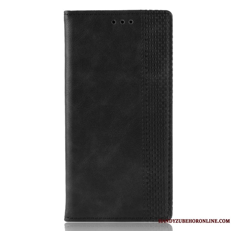 Etui Redmi Note 8 Pro Læder Kort Sort, Cover Redmi Note 8 Pro Tegnebog Magnetisk Mønster