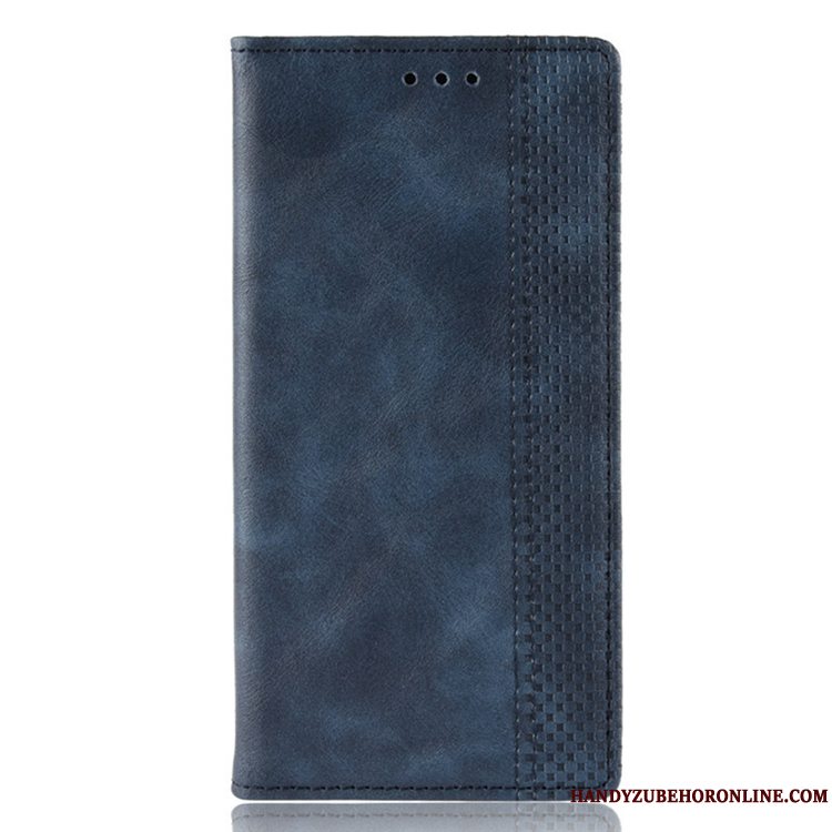 Etui Redmi Note 8t Læder Rød Mønster, Cover Redmi Note 8t Folio Kort Cow