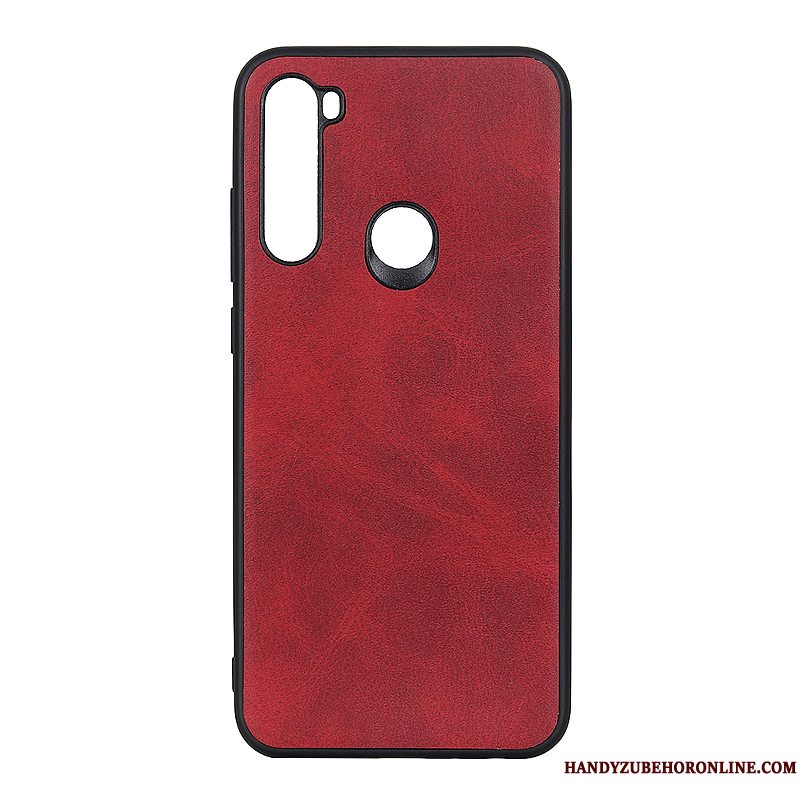 Etui Redmi Note 8t Tasker Hård Telefon, Cover Redmi Note 8t Læder Vinrød Lille Sektion