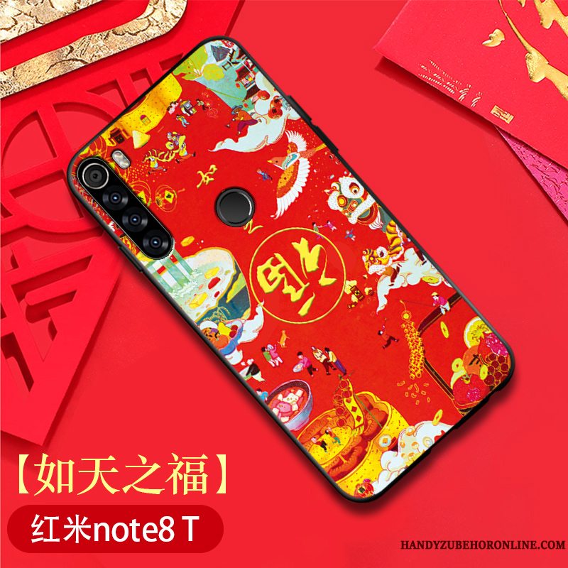 Etui Redmi Note 8t Tasker Mønster Ny, Cover Redmi Note 8t Beskyttelse Kinesisk Stil Original