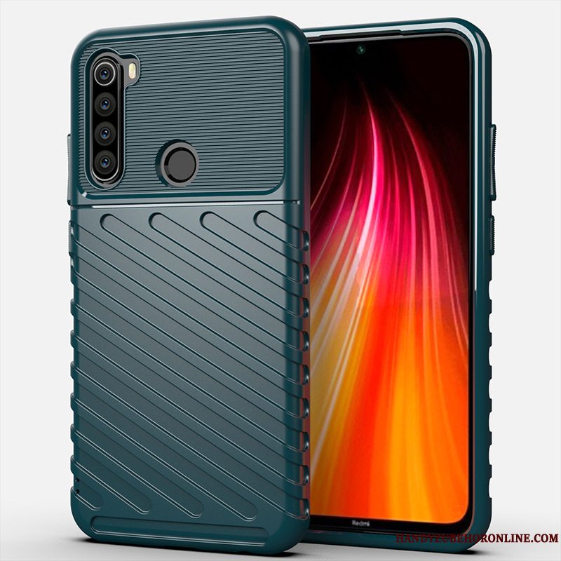 Etui Redmi Note 8t Telefonrød, Cover Redmi Note 8t Sort Anti-fald