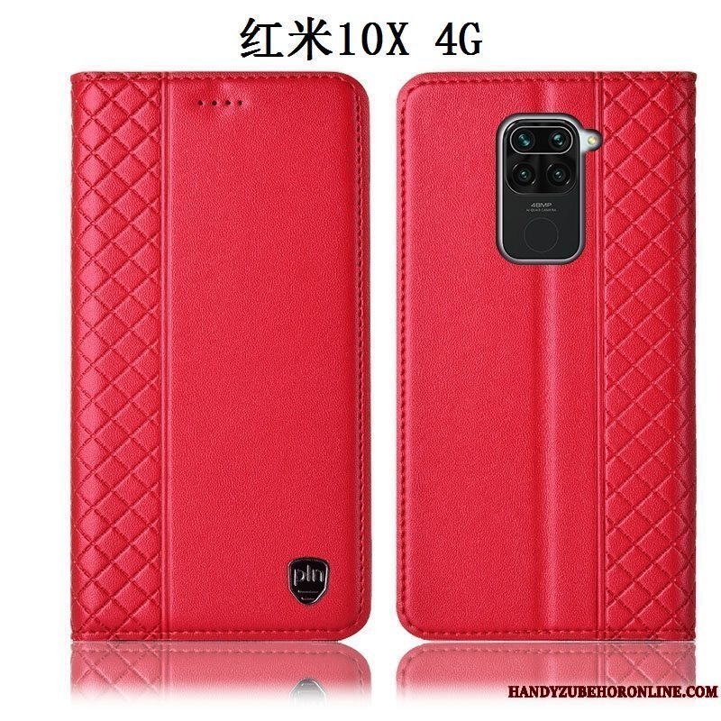 Etui Redmi Note 9 Folio Rød Telefon, Cover Redmi Note 9 Læder Lille Sektion Gul