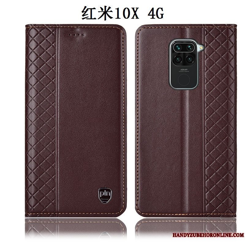 Etui Redmi Note 9 Folio Rød Telefon, Cover Redmi Note 9 Læder Lille Sektion Gul