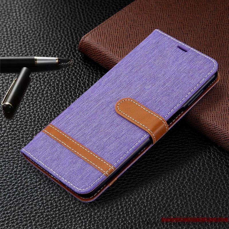 Etui Redmi Note 9 Pro Læder Grå Denim, Cover Redmi Note 9 Pro Folio Telefonkort