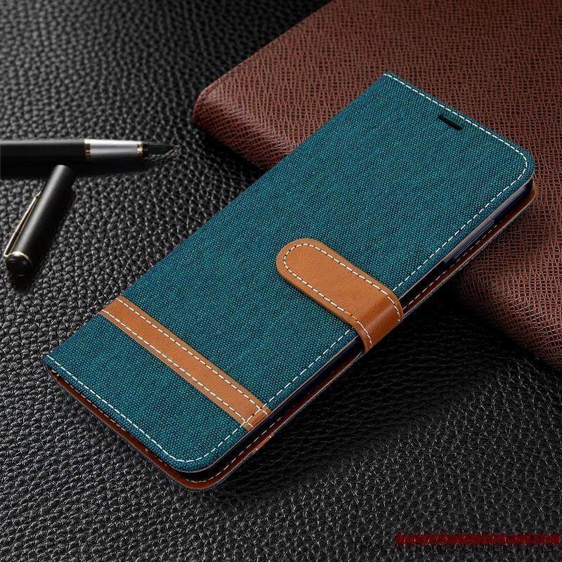 Etui Redmi Note 9 Pro Læder Grå Denim, Cover Redmi Note 9 Pro Folio Telefonkort