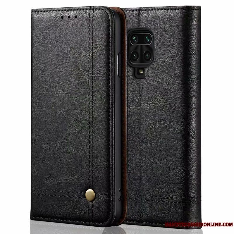 Etui Redmi Note 9 Pro Tasker Rød Telefon, Cover Redmi Note 9 Pro Læder Anti-fald Skærmbeskyttelse