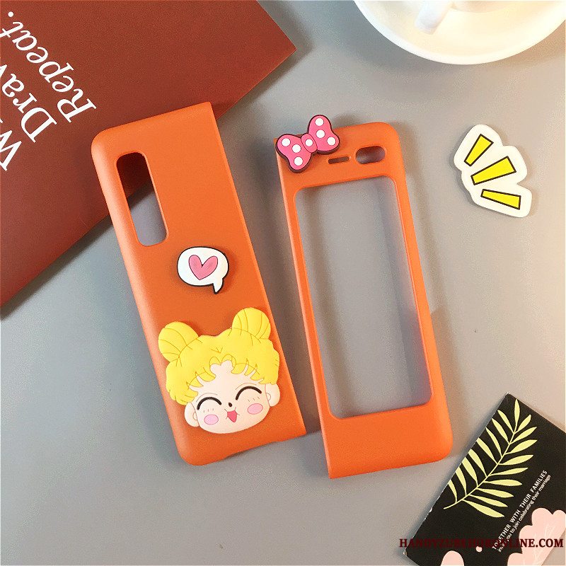 Etui Samsung Fold Cartoon Anti-fald Rød, Cover Samsung Fold Tasker Telefonnubuck