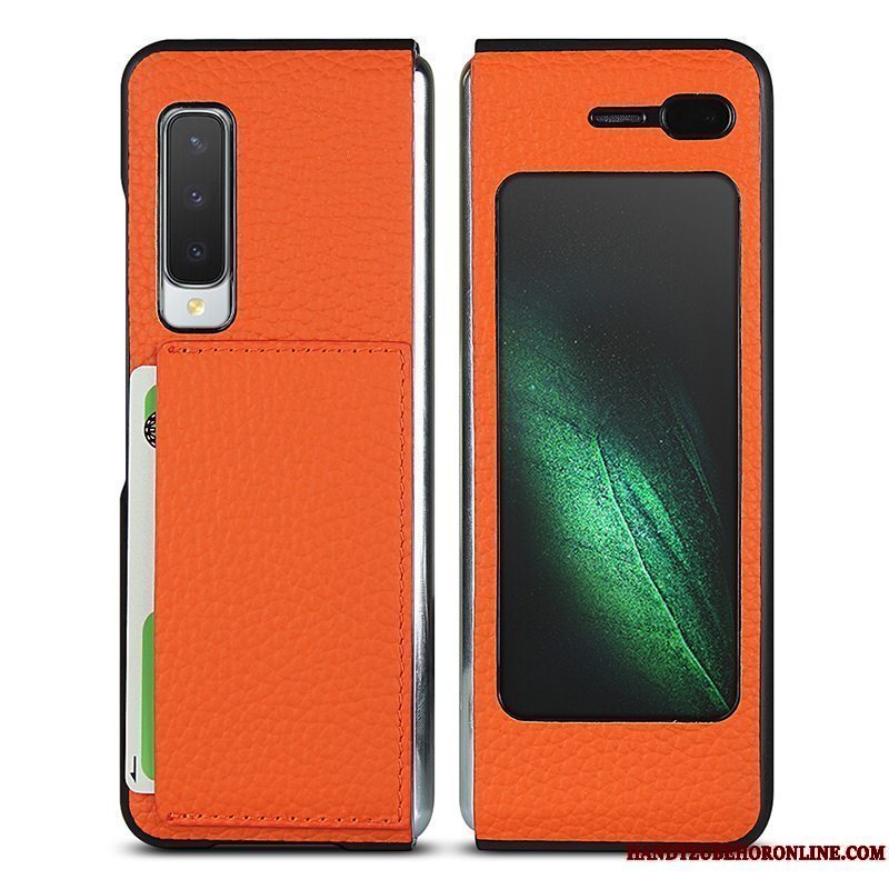 Etui Samsung Fold Læder Af Personlighed Mørkeblå, Cover Samsung Fold Tasker Anti-fald High End