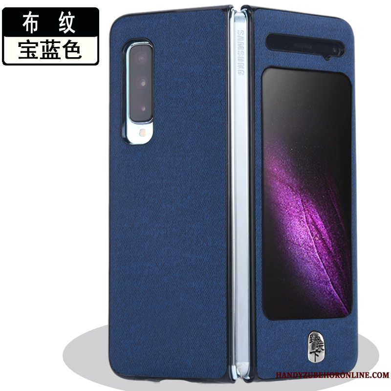 Etui Samsung Fold Læder Ensartet Anti-fald, Cover Samsung Fold Beskyttelse Guld Nubuck