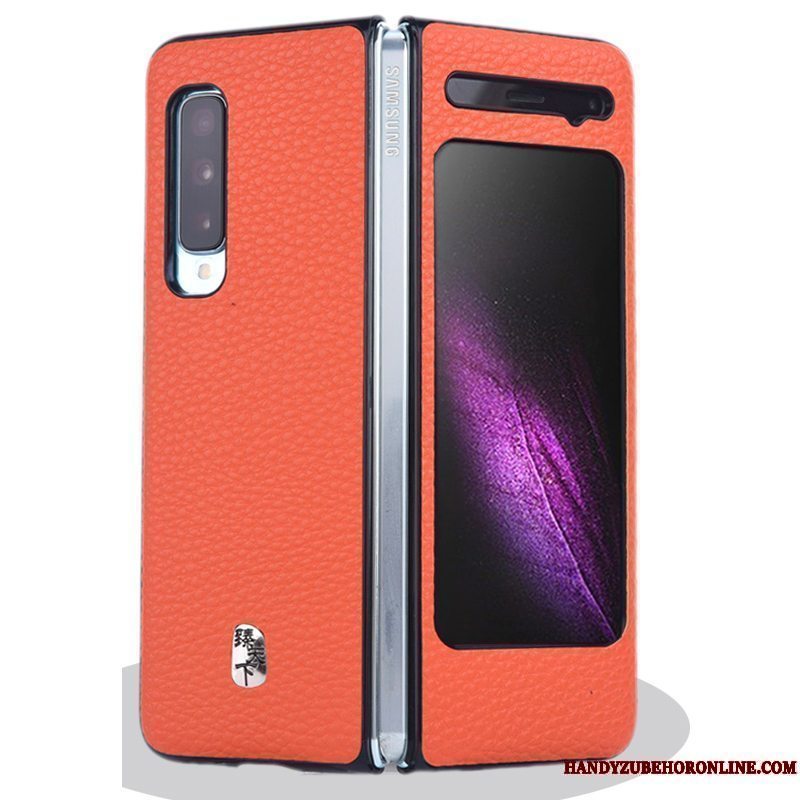 Etui Samsung Fold Tasker Mønster Telefon, Cover Samsung Fold Anti-fald Orange