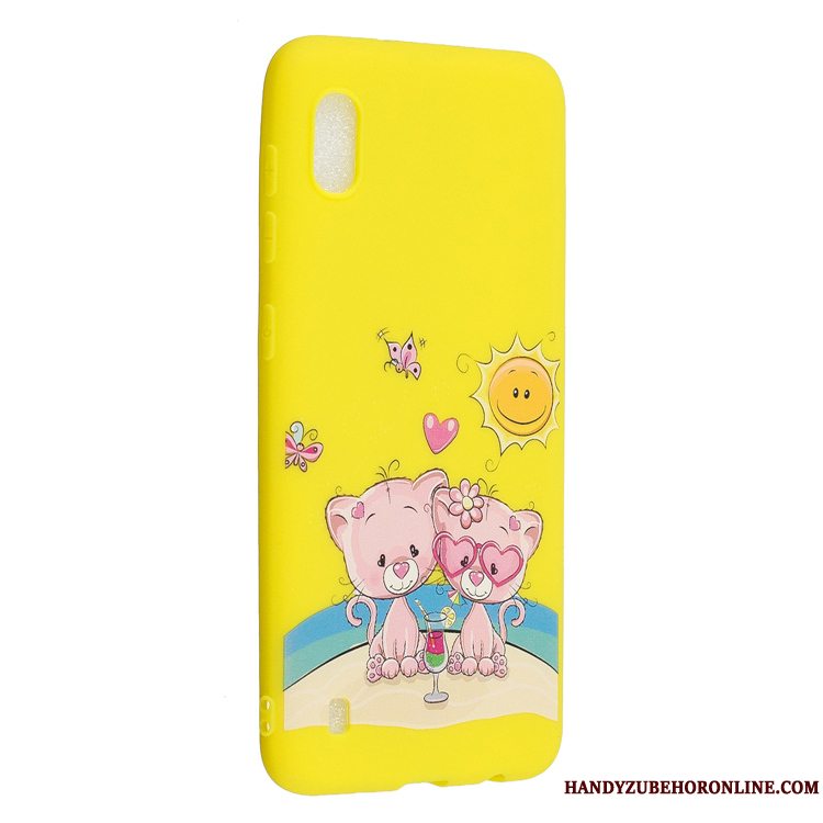 Etui Samsung Galaxy A10 Blød Simple Af Personlighed, Cover Samsung Galaxy A10 Cartoon Telefongul