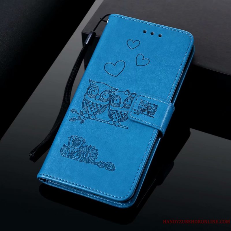 Etui Samsung Galaxy A10 Cartoon Blå Telefon, Cover Samsung Galaxy A10 Tasker