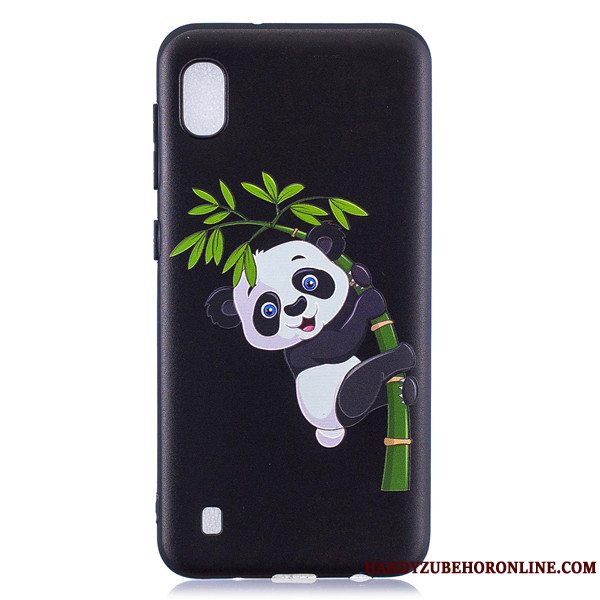 Etui Samsung Galaxy A10 Cartoon Blå Trend, Cover Samsung Galaxy A10 Tasker Nubuck Telefon