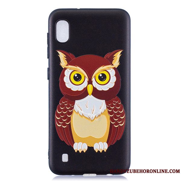 Etui Samsung Galaxy A10 Cartoon Blå Trend, Cover Samsung Galaxy A10 Tasker Nubuck Telefon