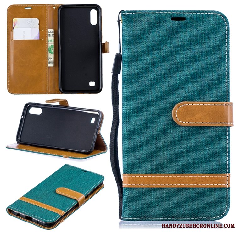 Etui Samsung Galaxy A10 Kreativ Grå Af Personlighed, Cover Samsung Galaxy A10 Læder Denim Telefon