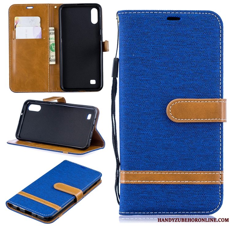 Etui Samsung Galaxy A10 Kreativ Grå Af Personlighed, Cover Samsung Galaxy A10 Læder Denim Telefon