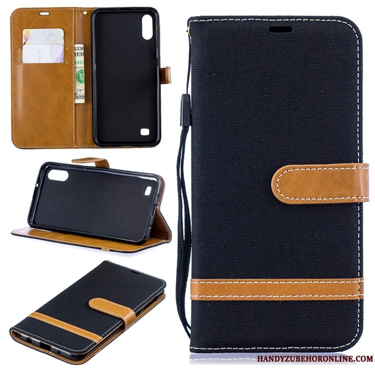 Etui Samsung Galaxy A10 Kreativ Grå Af Personlighed, Cover Samsung Galaxy A10 Læder Denim Telefon