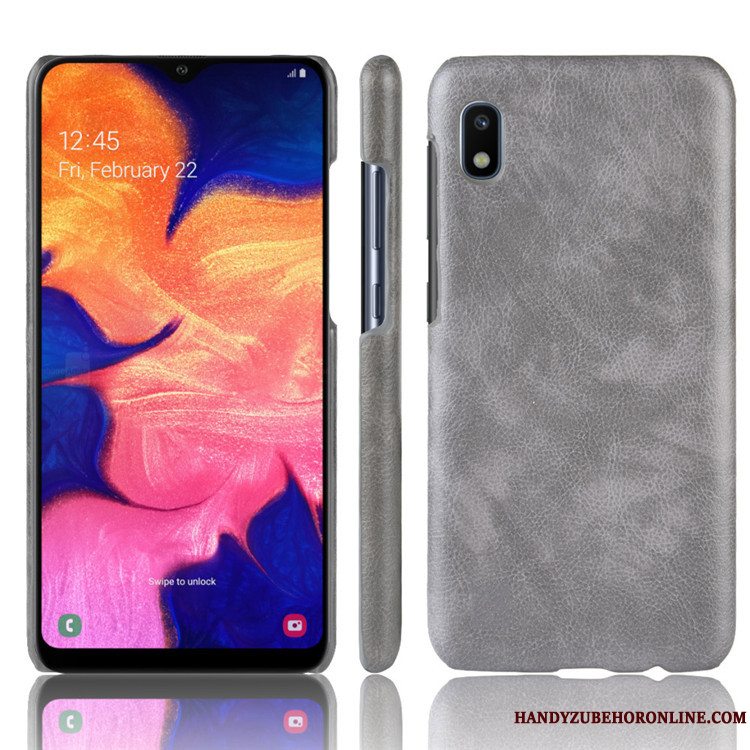 Etui Samsung Galaxy A10 Læder Mønster Rød, Cover Samsung Galaxy A10 Beskyttelse Litchi Telefon