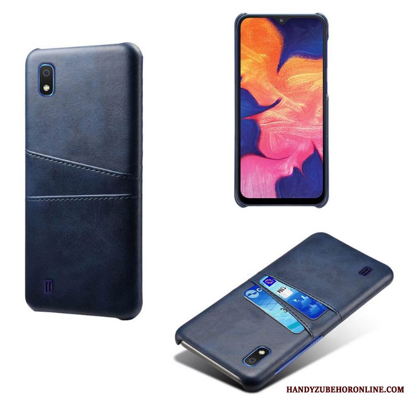 Etui Samsung Galaxy A10 Læder Rød Telefon, Cover Samsung Galaxy A10 Beskyttelse Kort Ny