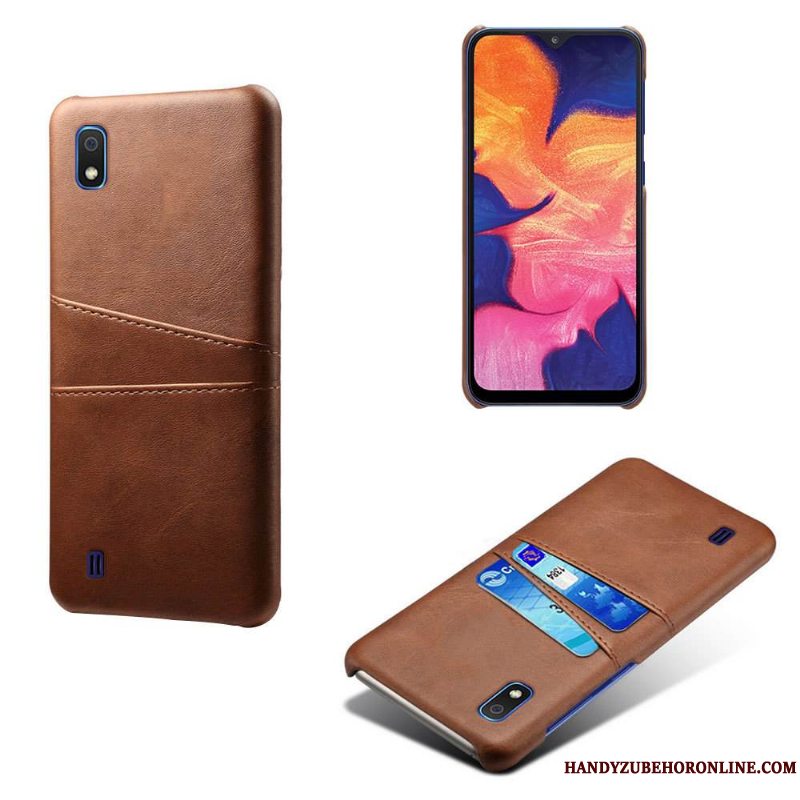 Etui Samsung Galaxy A10 Læder Rød Telefon, Cover Samsung Galaxy A10 Beskyttelse Kort Ny