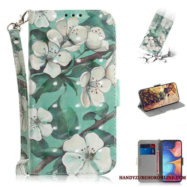 Etui Samsung Galaxy A20e Folio Telefonanti-fald, Cover Samsung Galaxy A20e Tasker Grøn