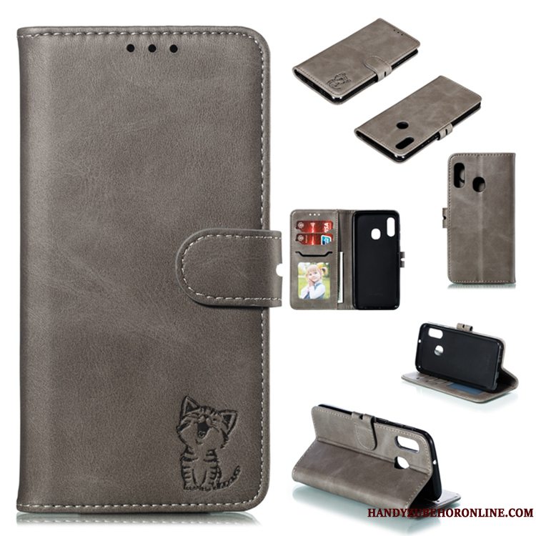 Etui Samsung Galaxy A20e Folio Telefonanti-fald, Cover Samsung Galaxy A20e Tasker Gul