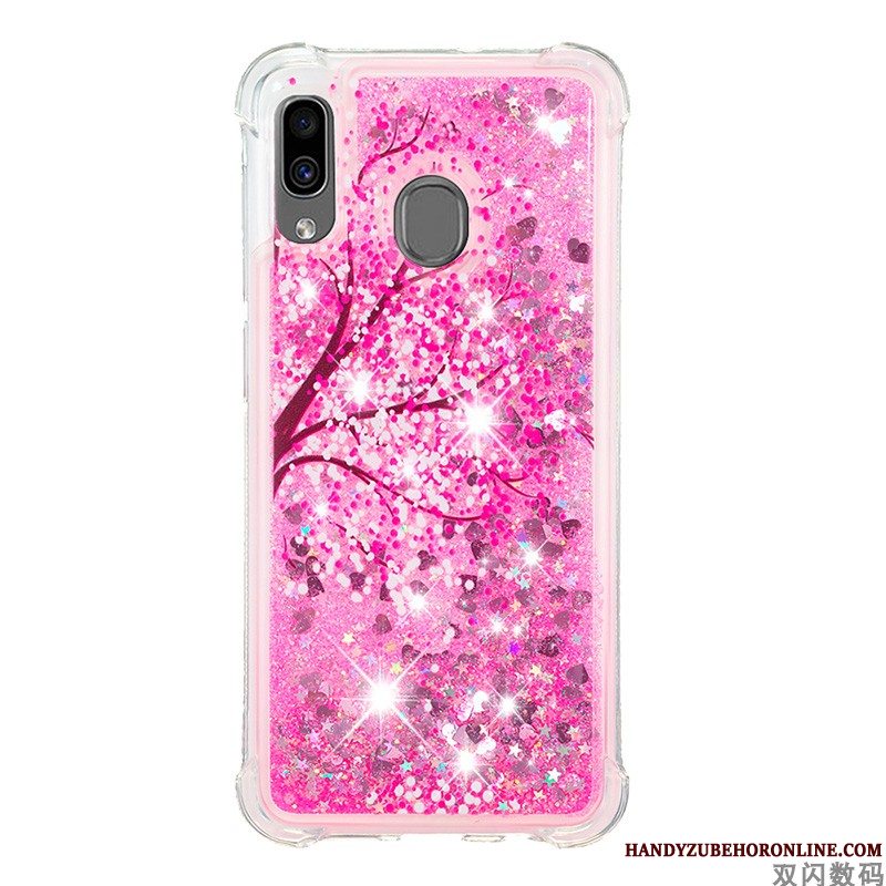 Etui Samsung Galaxy A20e Tasker Lyserød Telefon, Cover Samsung Galaxy A20e Blød Anti-fald Quicksand