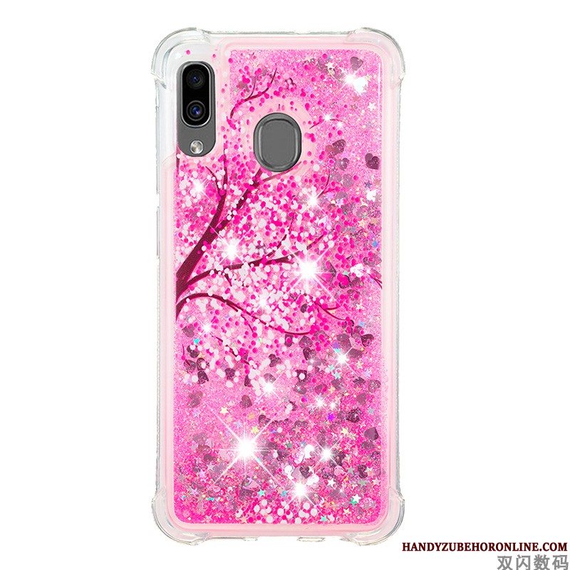 Etui Samsung Galaxy A20e Tasker Lyserød Telefon, Cover Samsung Galaxy A20e Blød Anti-fald Quicksand