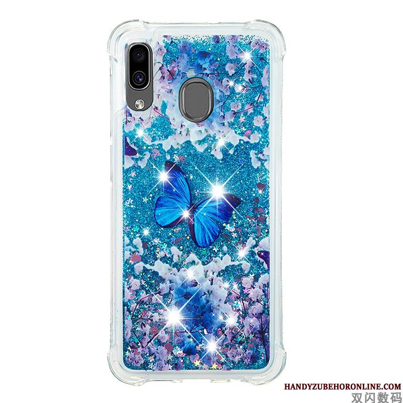 Etui Samsung Galaxy A20e Tasker Lyserød Telefon, Cover Samsung Galaxy A20e Blød Anti-fald Quicksand