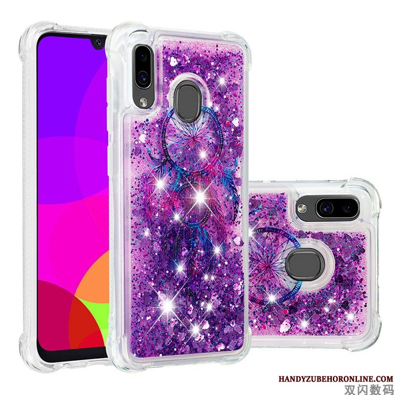 Etui Samsung Galaxy A20e Tasker Lyserød Telefon, Cover Samsung Galaxy A20e Blød Anti-fald Quicksand