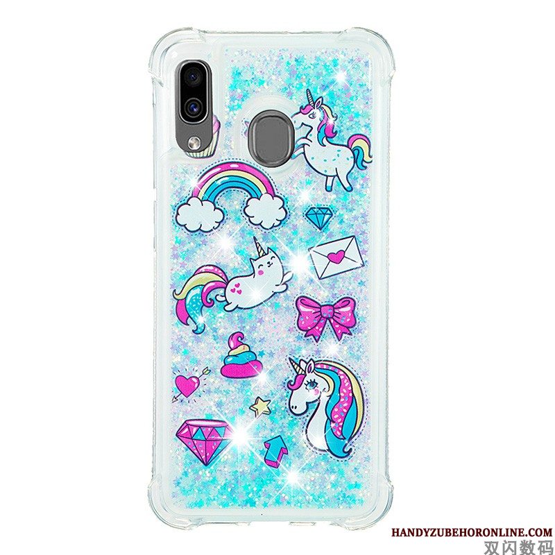 Etui Samsung Galaxy A20e Tasker Lyserød Telefon, Cover Samsung Galaxy A20e Blød Anti-fald Quicksand