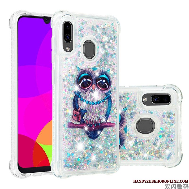 Etui Samsung Galaxy A20e Tasker Lyserød Telefon, Cover Samsung Galaxy A20e Blød Anti-fald Quicksand