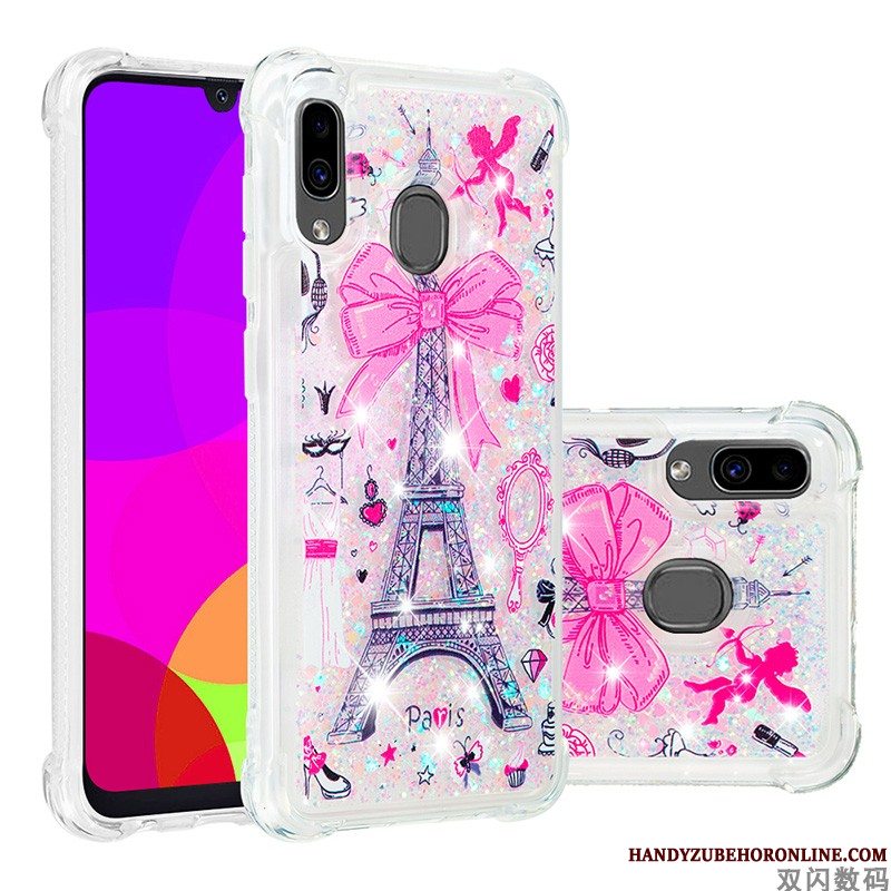 Etui Samsung Galaxy A20e Tasker Lyserød Telefon, Cover Samsung Galaxy A20e Blød Anti-fald Quicksand