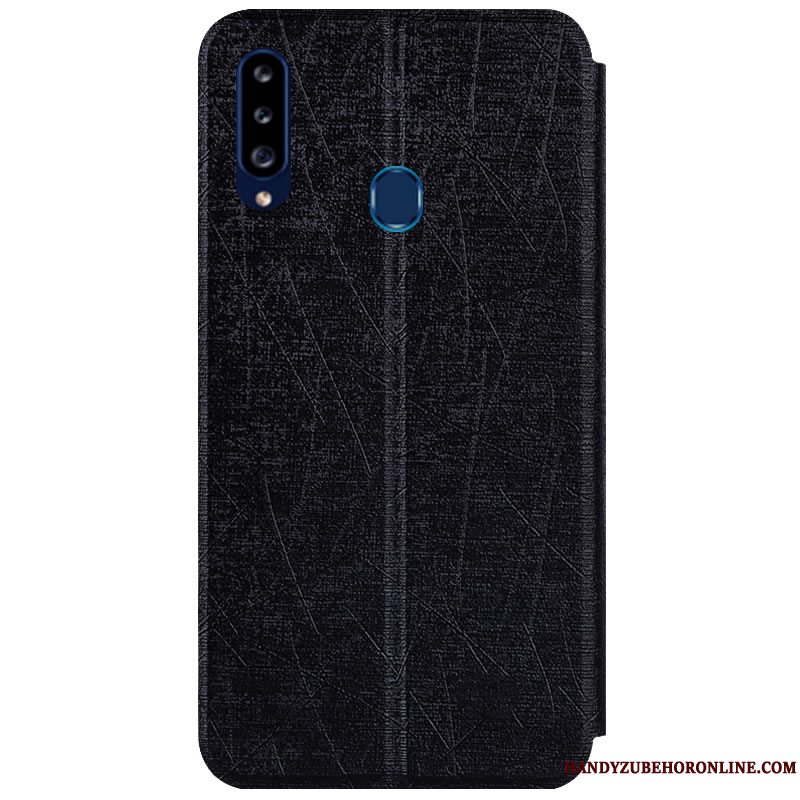 Etui Samsung Galaxy A20s Beskyttelse Anti-fald Sølv, Cover Samsung Galaxy A20s Læder Telefon