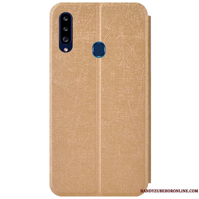 Etui Samsung Galaxy A20s Beskyttelse Anti-fald Sølv, Cover Samsung Galaxy A20s Læder Telefon