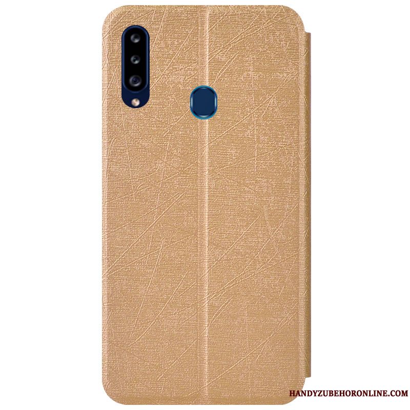 Etui Samsung Galaxy A20s Beskyttelse Anti-fald Sølv, Cover Samsung Galaxy A20s Læder Telefon